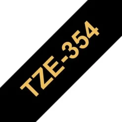 BROTHER TZE354 CINTA LAMINADA GENERICA DE ETIQUETAS - TEXTO DORADO SOBRE FONDO NEGRO - ANCHO 24MM X 8 METROS
