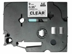 BROTHER TZE121 CINTA LAMINADA GENERICA DE ETIQUETAS - TEXTO NEGRO SOBRE FONDO TRANSPARENTE - ANCHO 9MM X 8 METROS