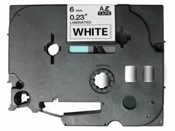 BROTHER TZE211 CINTA LAMINADA GENERICA DE ETIQUETAS - TEXTO NEGRO SOBRE FONDO BLANCO - ANCHO 6MM X 8 METROS
