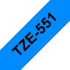 BROTHER TZE551 CINTA LAMINADA GENERICA DE ETIQUETAS - TEXTO NEGRO SOBRE FONDO AZUL - ANCHO 24MM X 8 METROS