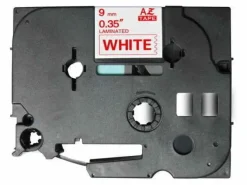 BROTHER TZE222 CINTA LAMINADA GENERICA DE ETIQUETAS - TEXTO ROJO SOBRE FONDO BLANCO - ANCHO 9MM X 8 METROS