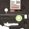 BROTHER TZEB31 CINTA LAMINADA FLUORESCENTE ORIGINAL DE ETIQUETAS - TEXTO NEGRO SOBRE FONDO NARANJA - ANCHO 12MM X 5 METROS