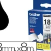 BROTHER TZES241 CINTA LAMINADA SUPER ADHESIVA ORIGINAL DE ETIQUETAS - TEXTO NEGRO SOBRE FONDO BLANCO - ANCHO 18MM X 8 METROS