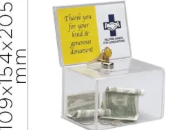 BUZON DE SUGERENCIA ARCHIVO 2000 CON CERRADURA Y DOS LLAVES COLOR CRISTAL TRANSPARENTE 109X154X205 MM