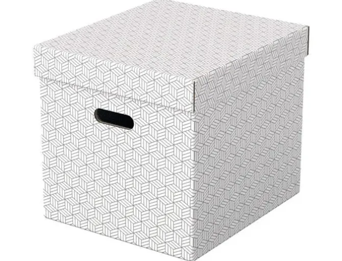 CAJA ALMACENAMIENTO ESSELTE CUBICA COLOR BLANCO 365X320X315 MM PACK DE 3 UNIDADES