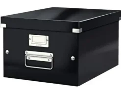 CAJA ALMACENAMIENTO LEITZ CLICK&STORE WOW CARTON RECICLADO COLOR NEGRO 281X200X369 MM