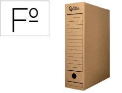 CAJA ARCHIVO DEFINITIVO LIDERPAPEL FOLIO CARTON 100% RECICLADO 325G/M2 LOMO 100 MM COLOR KRAFT 365X100X251 MM