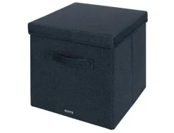 CAJA DE ALMACENAJE LEITZ TELA CON TAPA L DOS PIEZAS GRIS
