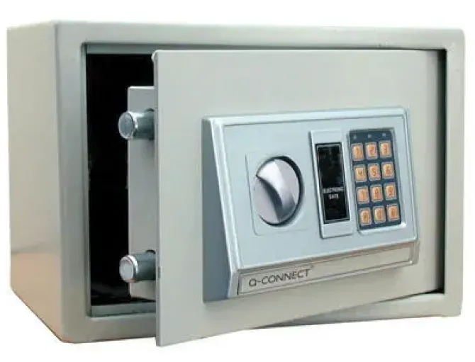 CAJA DE SEGURIDAD Q-CONNECT ELECTRONICA CLAVE DIGITAL CAPACIDAD 10L CON ACCESORIOS FIJACION 310X200X200 MM