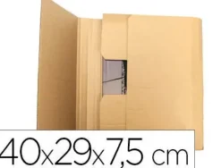 CAJA PARA EMBALAR Q-CONNECT LIBRO MEDIDAS 400X290X75 MM ESPESOR CARTON 3 MM