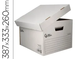 CAJON LIDERPAPEL CARTON 100% RECICLADO AUTOMATICO PARA 3 CAJAS ARCHIVO DEF. FOLIO / 4 ARCHIVADORES A-Z 387X333X260