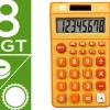 CALCULADORA LIDERPAPEL BOLSILLO XF10 8 DIGITOS SOLAR Y PILAS COLOR NARANJA 115X65X8 MM