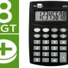 CALCULADORA LIDERPAPEL BOLSILLO XF01 8 DIGITOS PILAS COLOR NEGRO 99X64X9 MM