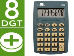 CALCULADORA LIDERPAPEL BOLSILLO XF03 8 DIGITOS PILAS COLOR GRIS 99X64X9 MM