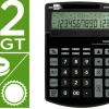 CALCULADORA LIDERPAPEL SOBREMESA XF40 12 DIGITOS DOS LINEAS SOLAR Y PILAS NEGRO 175X120X30 MM 40% PLASTICO