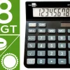 CALCULADORA LIDERPAPEL SOBREMESA XF16 8 DIGITOS SOLAR Y PILAS COLOR NEGRO 127X105X24 MM