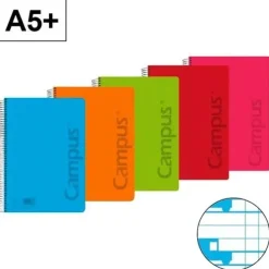 CAMPUS BLOC MUELLE A5+ PAUTA VIA 4MM 80 HOJAS 90GR TAPA PP POLIPROPILENO MELA 4MM 002765 MAK002765
