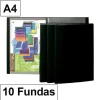 CAMPUS CARPETA 10 FUNDAS PLUS A4 NEGRO 210 MAK180225
