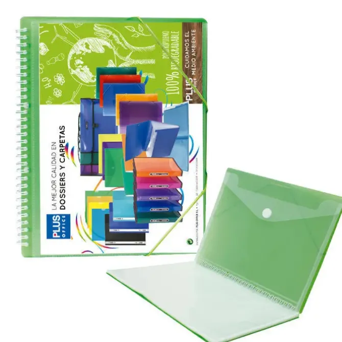 CAMPUS CARPETA 30 FUNDAS PLUS ESPIRAL CON GOMA VERDE + SOBRE SCB30-GN MAK181035