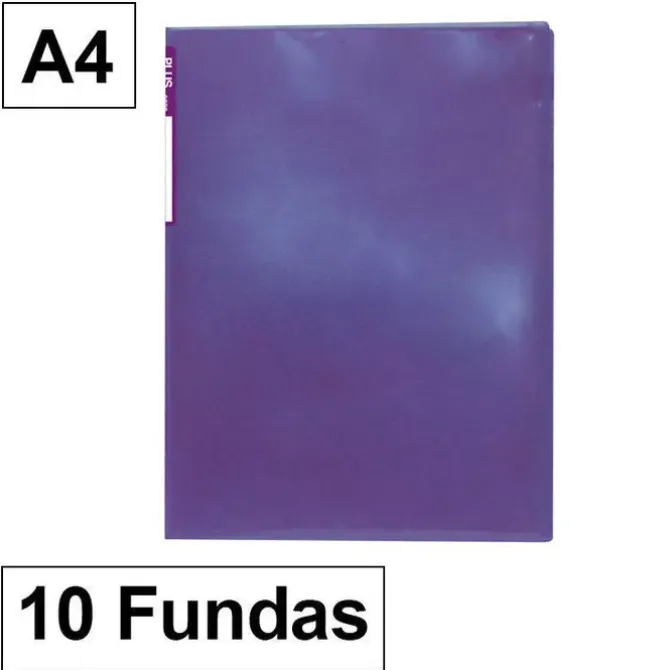 CAMPUS CARPETA 10 FUNDAS PLUS A4 TRANSLUCIDA VIOLETA MT-10G-VL MAK180860