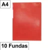 CAMPUS CARPETA 10 FUNDAS PLUS A4 TRANSLUCIDA ROJO MT-10G-RD MAK180859