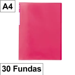CAMPUS CARPETA 30 FUNDAS PLUS A4 TRANSLUCIDA ROSA MT-30G-PK MAK180880