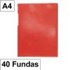 CAMPUS CARPETA 40 FUNDAS PLUS FLEXIBLE TRANSLUCIDO ROJO MT-40G-RD MAK180865