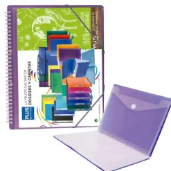 CAMPUS CARPETA 20 FUNDAS PLUS ESPIRAL CON GOMA VIOLETA + SOBRE SCB20-VL MAK181034