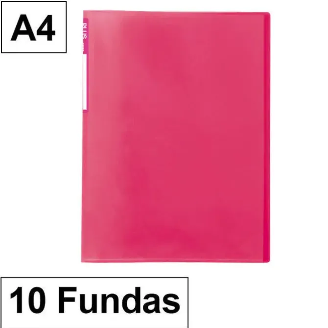 CAMPUS CARPETA 10 FUNDAS PLUS A4 TRANSLUCIDO ROSA MT-10G-PK MAK180878