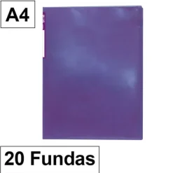 CAMPUS CARPETA 20 FUNDAS PLUS A4 TRANSLUCIDAS VIOLETA MT-20F-VL MAK180862