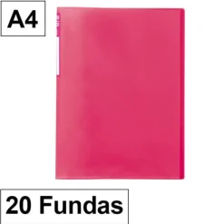 CAMPUS CARPETA 20 FUNDAS PLUS A4 TRANSLUCIDAS ROSA MT.20G-PK MAK180879