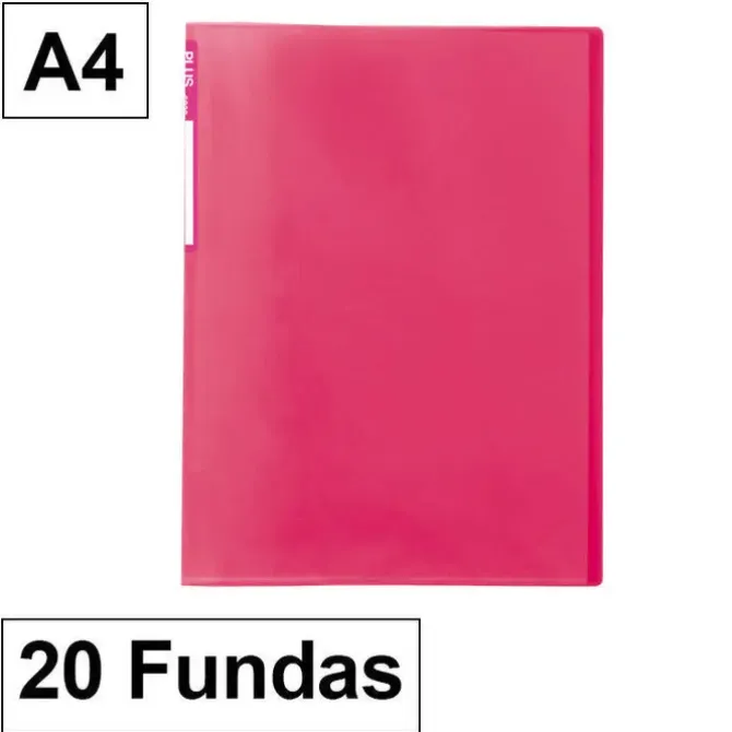 CAMPUS CARPETA 20 FUNDAS PLUS A4 TRANSLUCIDAS ROSA MT.20G-PK MAK180879