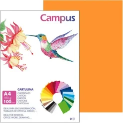 CAMPUS CARTULINA CAMPUS A4 180G NARANJA 001177114 MAK220505