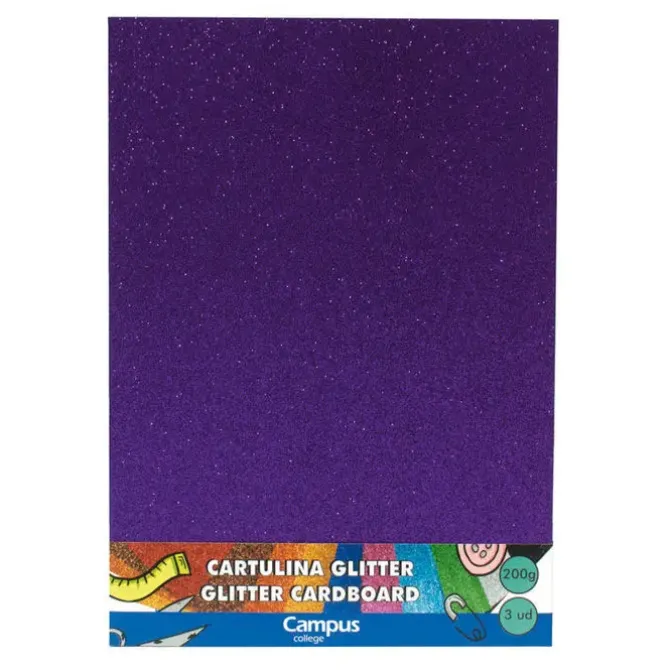 CAMPUS CARTULINA CAMPUS A4 GLITTER VIOLE/3UD 8200120503PU MAK630705