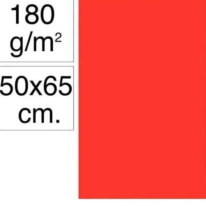 CAMPUS CARTULINA CAMPUS 50X65 180G TOMAT/25U TOMATE MAK630483
