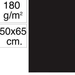 CAMPUS CARTULINA CAMPUS 50X65 180 GR. NEGRO MAK630506