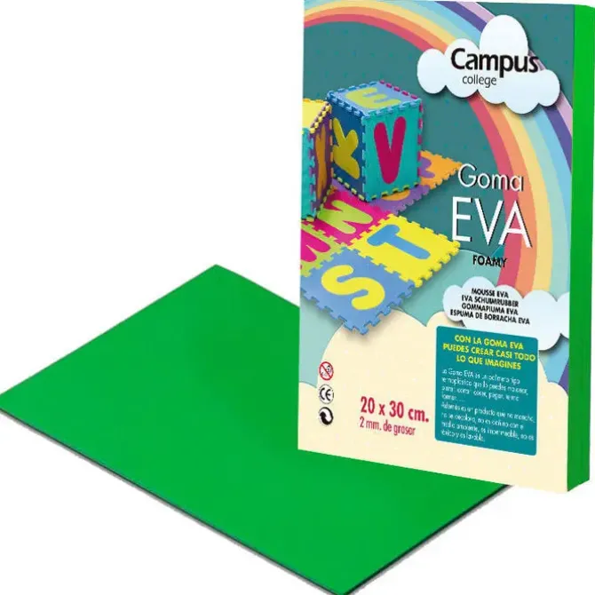CAMPUS GOMA EVA CAMPUS A4 VERDE BILLAR/10UD VERDE OSCURO MAK630462