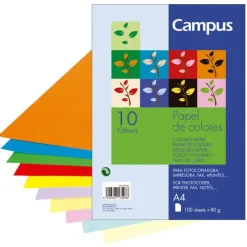 CAMPUS PAPEL CAMPUS A4 80GR 100H 10 COLORES. 0015907 MAK001001