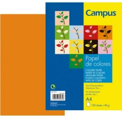 CAMPUS PAPEL CAMPUS A4 80GR 100H NARANJA IT240 A4/100 MAK001162