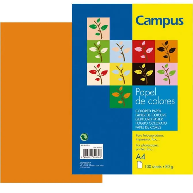 CAMPUS PAPEL CAMPUS A4 80GR 100H NARANJA IT240 A4/100 MAK001162