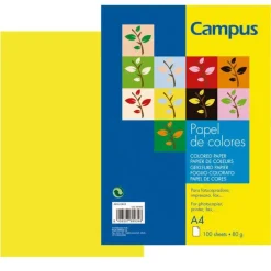 CAMPUS PAPEL CAMPUS A4 80GR 100H AMARILLO IT160 A4/100 MAK001160