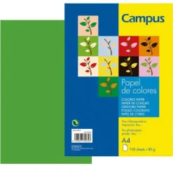 CAMPUS PAPEL CAMPUS A4 80GR 100H VERD.MANZA. IT230 A4/100 MAK001577