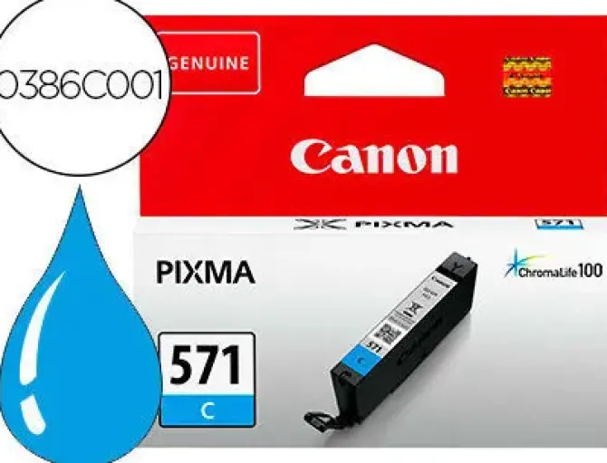 CANON CLI571 CYAN CARTUCHO DE TINTA ORIGINAL - 0386C001