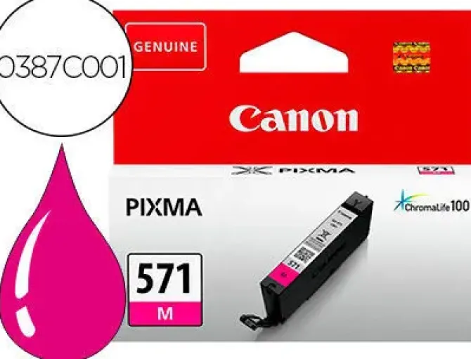 CANON CLI571 MAGENTA CARTUCHO DE TINTA ORIGINAL - 0387C001