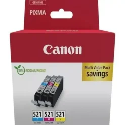 CANON CLI521 PACK DE 3 CARTUCHOS DE TINTA ORIGINALES - CIAN, MAGENTA, AMARILLO - 2934B015/2934B010