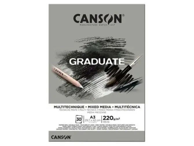 CANSON BLOC CANGRAD GRADUATE MIX MEDIA NATURAL 30H A3 220G 625512 400110369