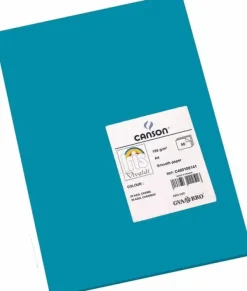 CANSON GUARRO PACK DE 50 CARTULINAS IRIS A4 DE 185G - 21X29.7CM - COLOR AZUL CARIBE