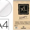 CANSON XL KRAFT RAYADO BLOC DE DIBUJO CON 60 HOJAS A4 - ESPIRAL MICROPERFORADO - 21X29.7CM - 90G - COLOR BEIGE