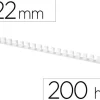 CANUTILLO Q-CONNECT REDONDO 22 MM PLASTICO BLANCO CAPACIDAD 200 HOJAS CAJA DE 50 UNIDADES