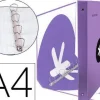 CARPETA 4 ANILLAS 40 MM MIXTAS LIDERPAPEL ANTARTIK A4 FORRADA COLOR LAVANDA